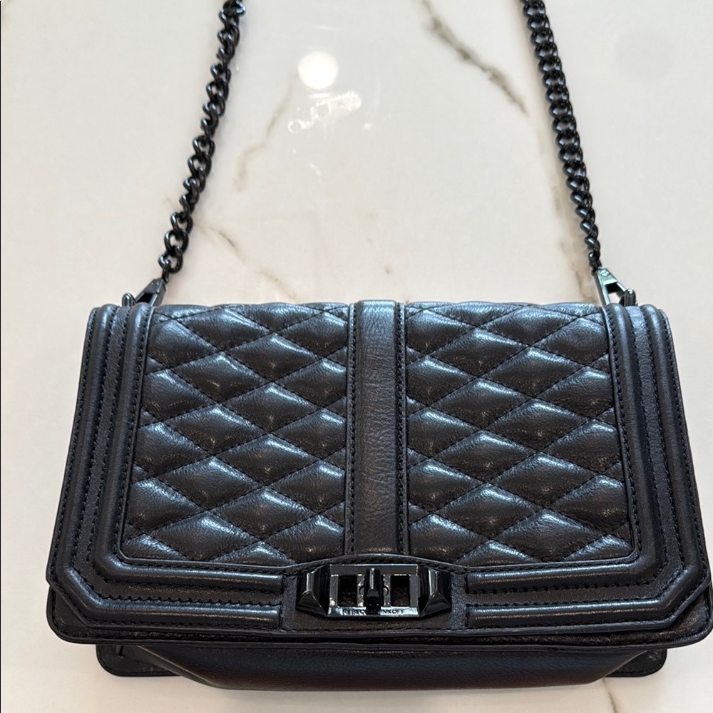 Rebecca Minkoff Black Quilted Jumbo Love Crossbody Bag